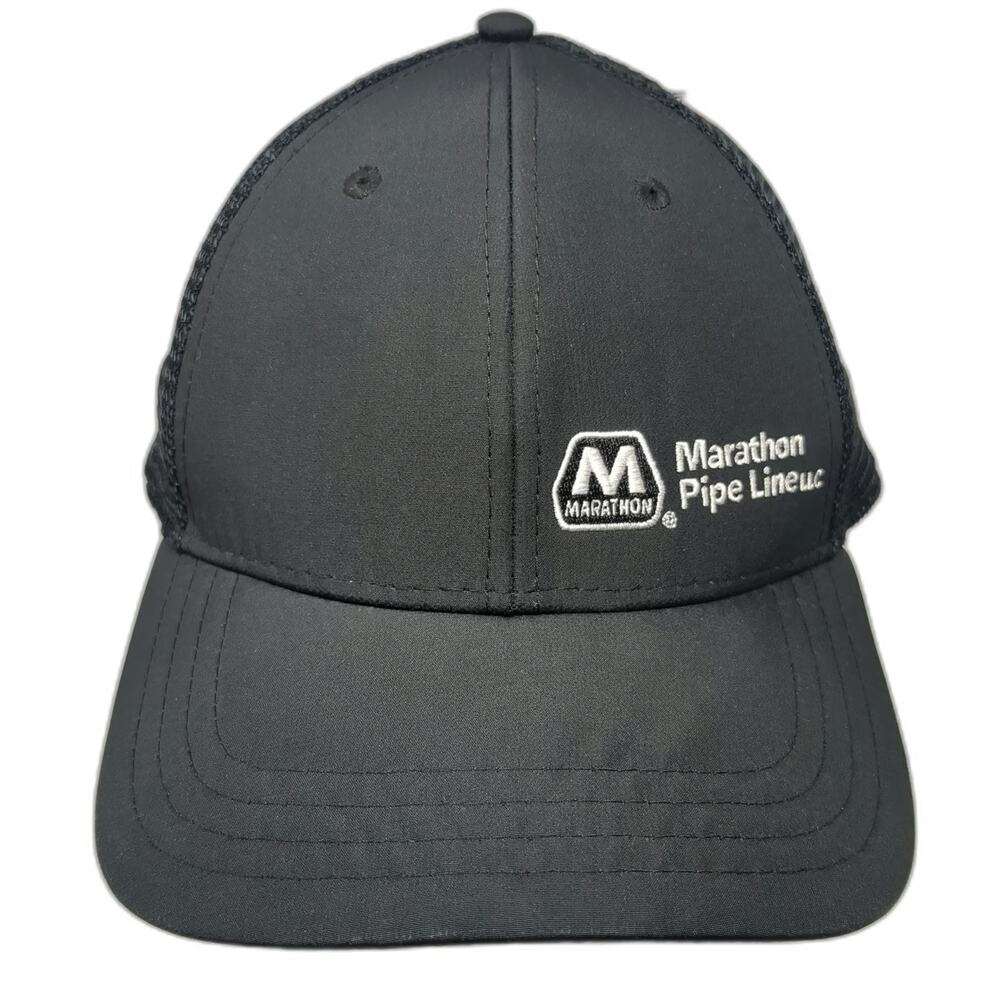 Pukka Marathon Pipe Line LLC 811 Logo Trucker Hat Black One Size Snapback Mesh